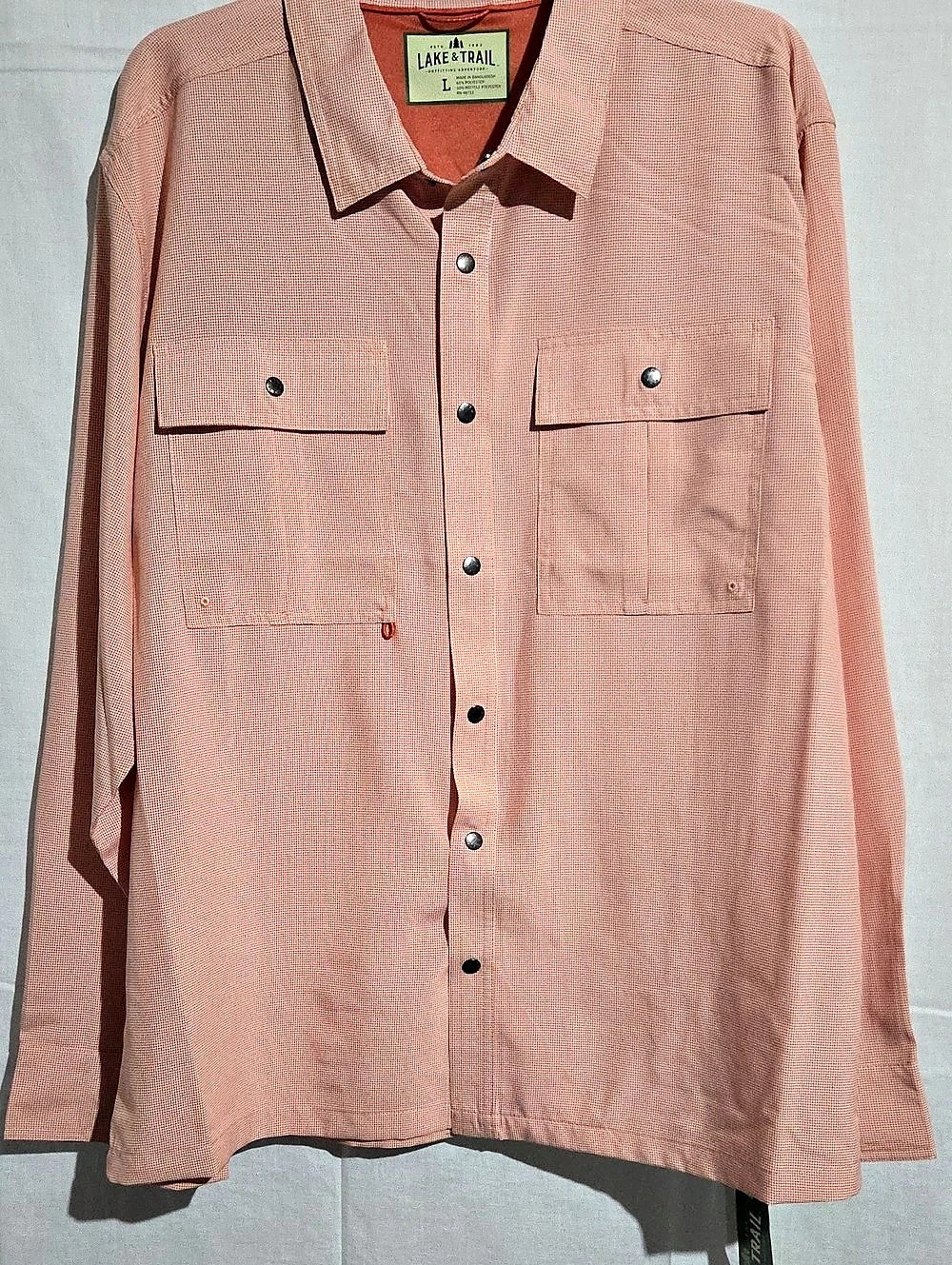 Lake & Trail Men's Gingham Button Down Shirt Size Large NWT